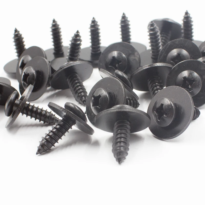 100Pcs 6mm Car Body Fender Screw Metal Clips Self Tapping Screw Rivet M6 Fastener Bolt