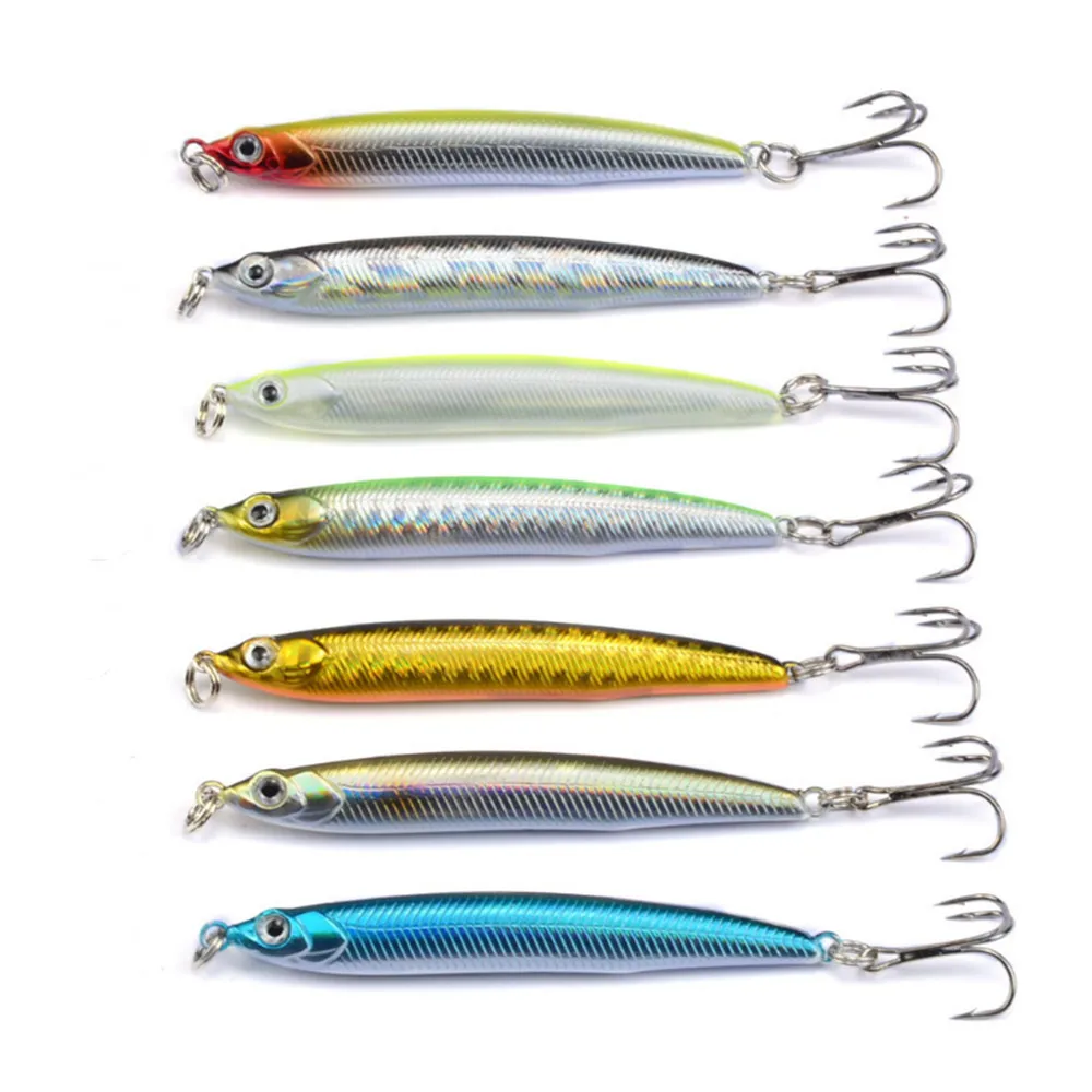 1pcs Sinking Pencil Fishing Lure 7cm 10g Plastic Fish Artificial Hard Bait Crankbait 3D Eyes Wobbler Pike Lure Fishing Tackle