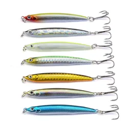 1pcs Sinking Pencil Fishing Lure 7cm 10g Plastic Fish Artificial Hard Bait Crankbait 3D Eyes Wobbler Pike Lure Fishing Tackle