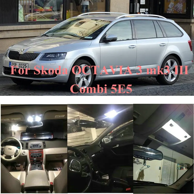 

For Skoda OCTAVIA 3 mk3 III Combi 5E5 5E6 2012.11 - .Error Free LED Interior Reading Ceiling Light Kit Map Dome License Lamp