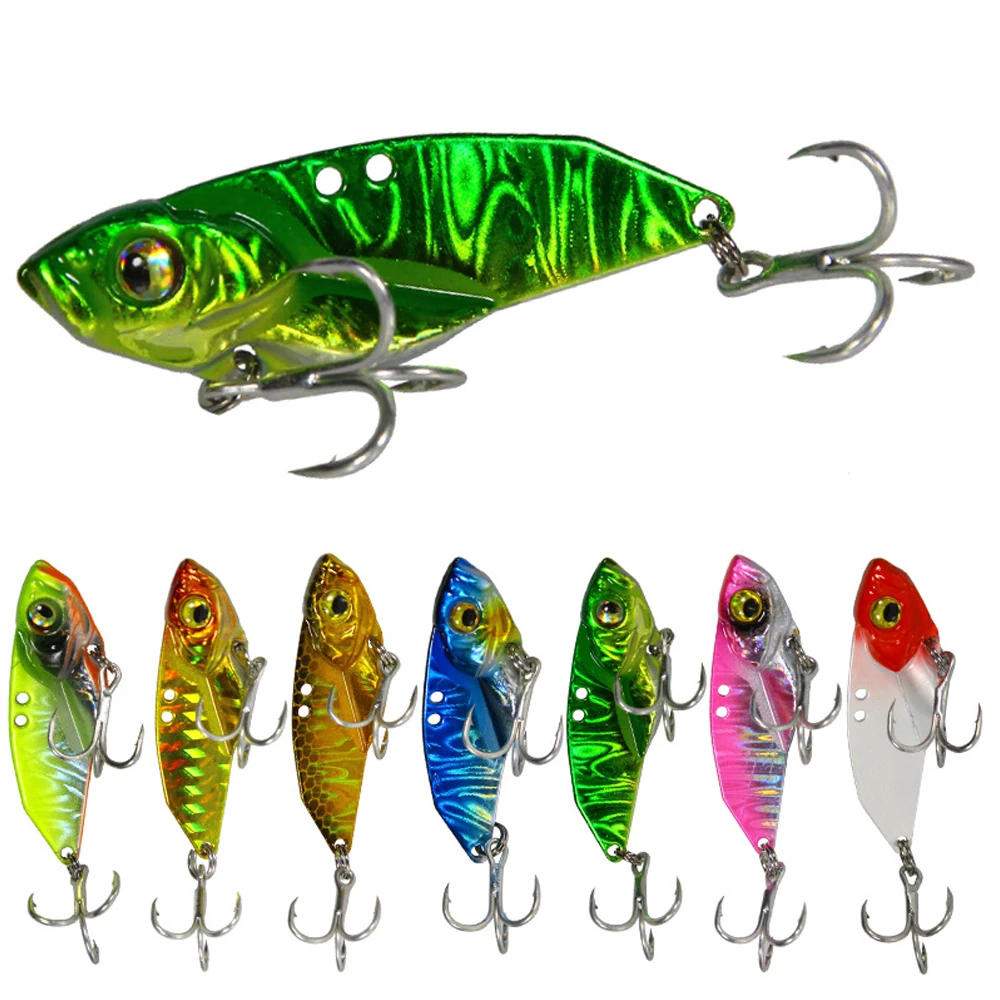 

1PCS Metal VIB 7/10/15g Fishing Lure Vibration Spoon Hard Baits Crankbait Wobbler Swimbait Cicada VIB Tackle 7 Colors