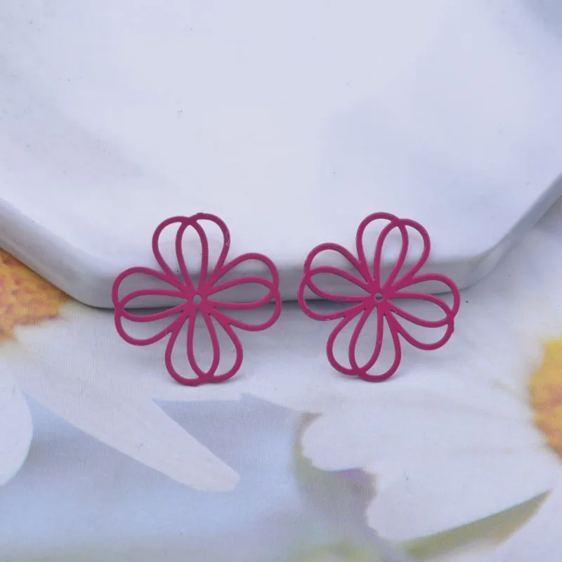 100 Stück AC6249 16mm Messing Blumen-Anhänger Verbinder DIY Schmuck Ohrring-Zubehör – Detail 10