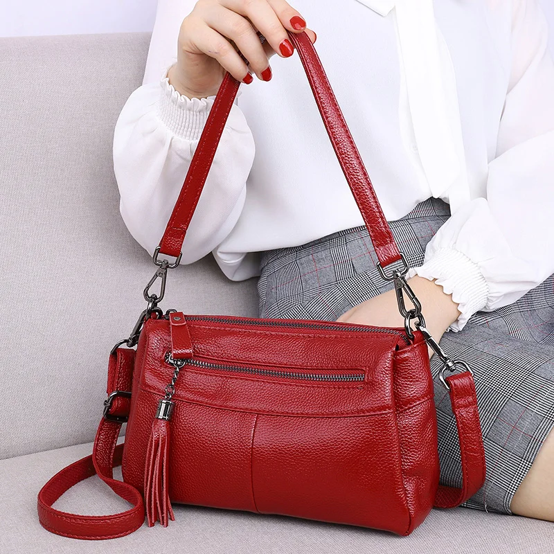 Genuine Leather Women\'s Bag Fashion Small Crossbody Bags for Women Shoulder Messenger Bag Female Luxury Tote Purse and Handbags