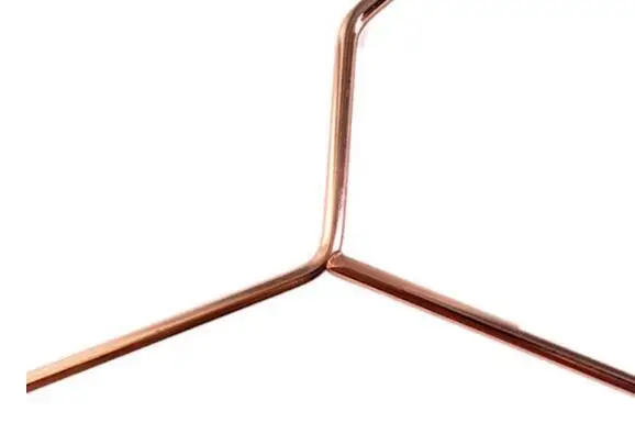 100pcs Multipurpose Dry Cleaning Brass Elegant Rose Gold Clothes Hanger Wire Copper Coat Hanger Antiskid Organizer