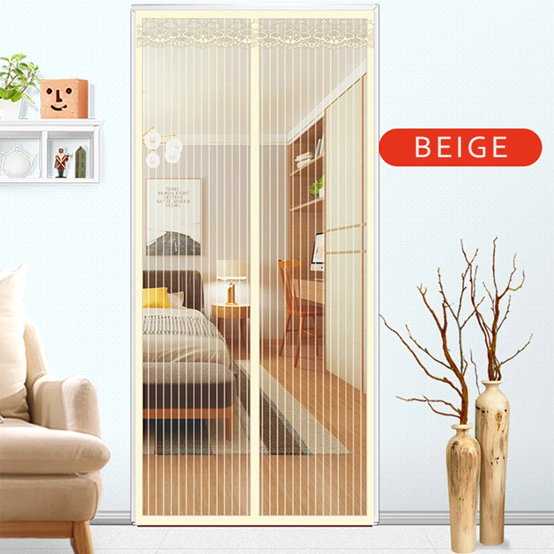 Anti Mosquito&Fly Insect Bug Net Magic Curtains Magnetic Door Mesh Fabric Tulle Screen Full Frame Adhesive Tape