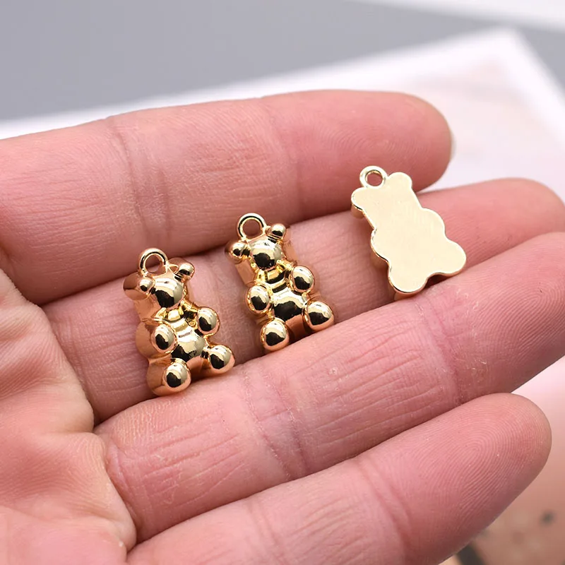 10pcs 18X10mm Mini Bear Charm Jewelry Charms Pendant Alloy Bear Charms Pendant For Jewelry Making Cute Earrings Necklaces