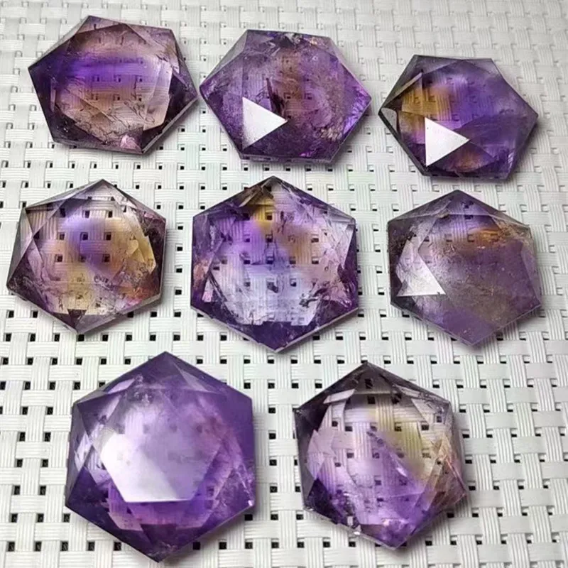 High Quality Naturel amethyst Crystal Hand Crafted Six-pointed Star Palm Stone For gemstone Gift