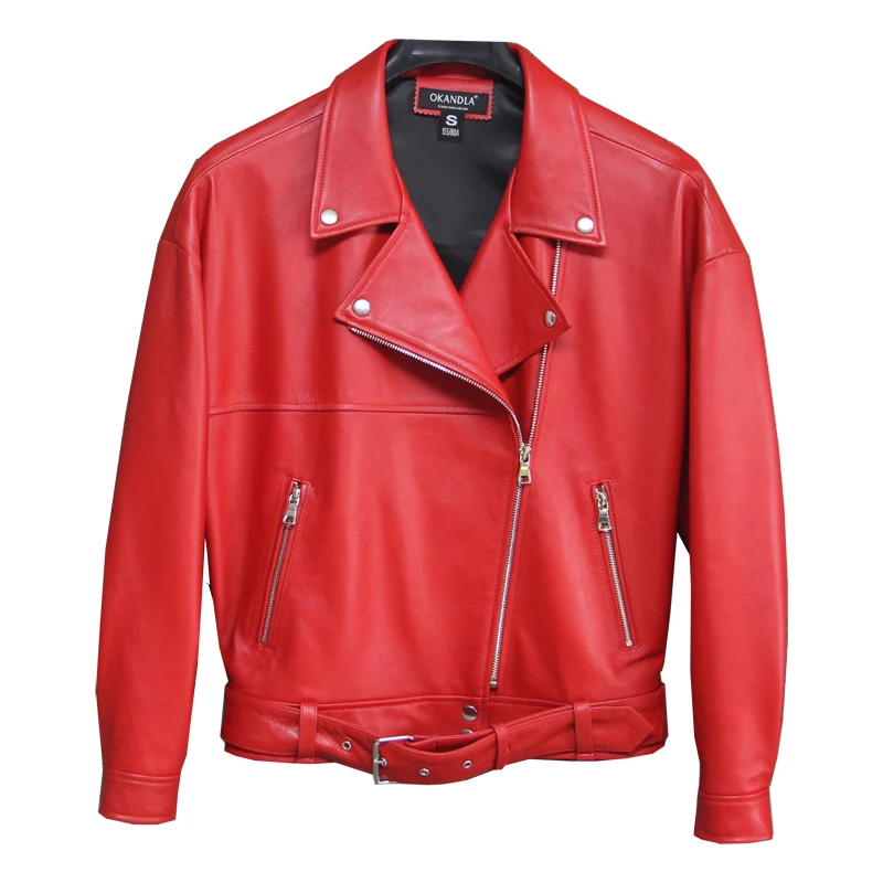 Genuine Free shipping,2020 leather woman slim jackets.fashion motorbiker plus size female sheepskin jacket,quality leather coat