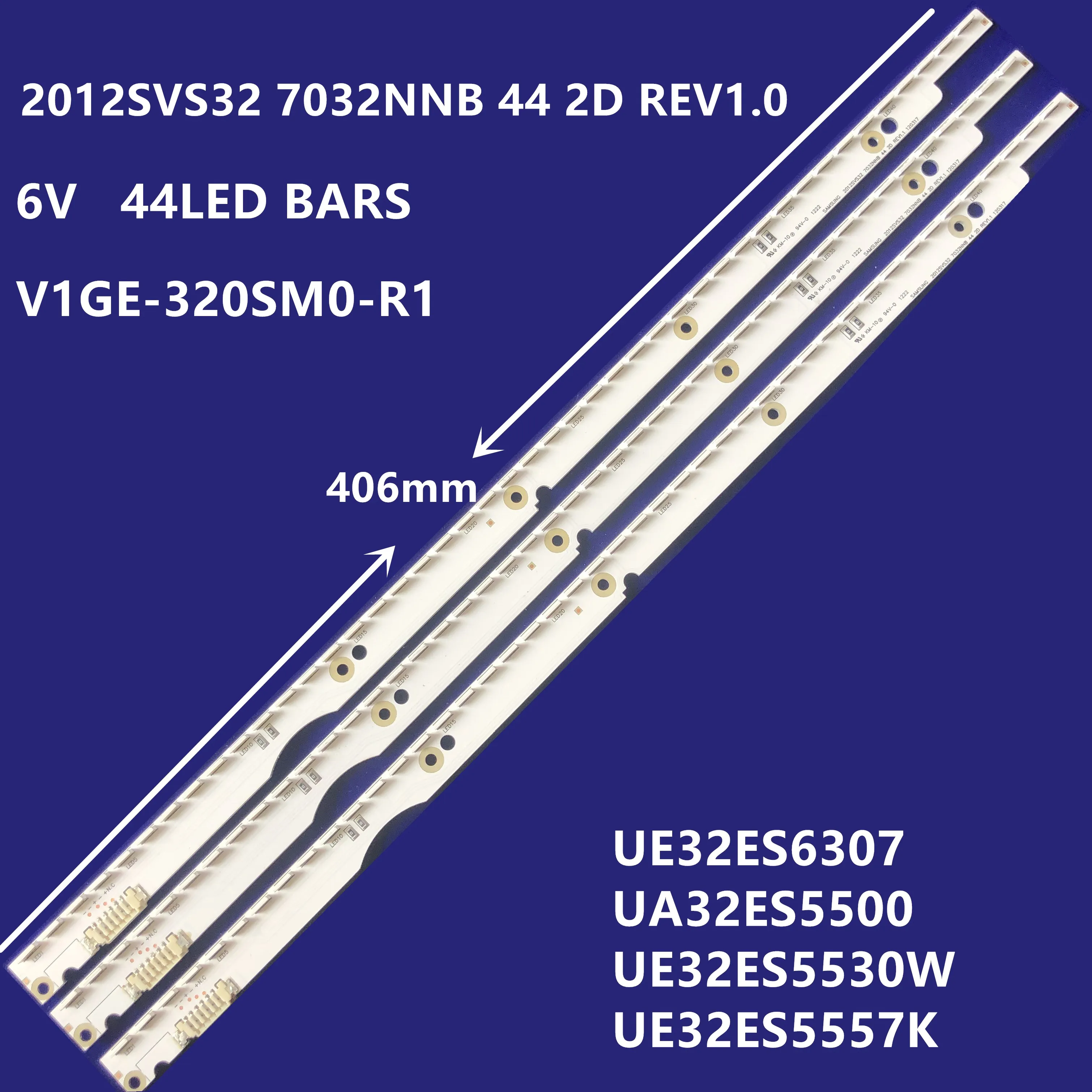 

Светодиодная лента для подсветки, 6 в, 2012SVS32, 7032NNB, 44 2D фонарей, 32NNB-7032LED-MCPCB, UA32ES5500R, UE32ES5530, UE32ES5557