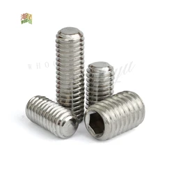 10/50pcs M2 M2.5 M3 M4 M5 DIN913 304 stainless steel Allen Head Hex Hexagon Socket Flat Point Set Screw End Grub Headless Bolt
