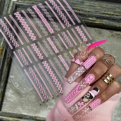 1sheet 3D Sweater Embossed Nail Sticker Acrylic Engraved Winter Relief Embossed Desgin Tip Wraps Decals Slider Decoration