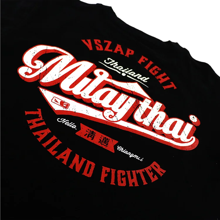 VSZAP Muay Thai Fighting Black T-Shirt, MMA, Bjj, Martial Arts, Fitness Training, Brazilian, Jiu Jitsu Shirt