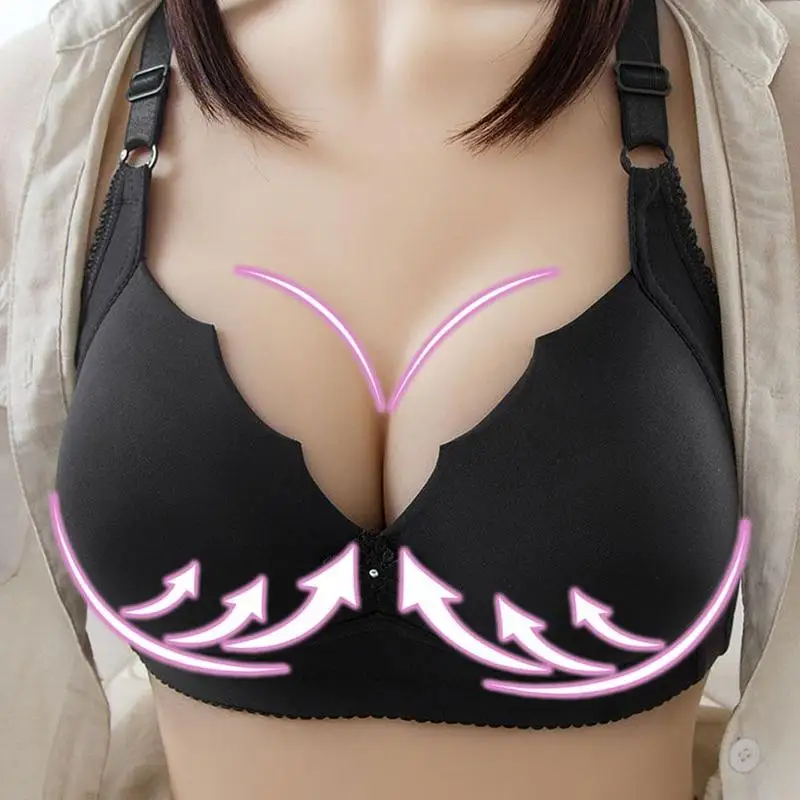 

Women Sexy Push Up Bra Full Coverage Wireless Black Bra without straps Bra Cup Thin Underwears Bras sexy lingerie