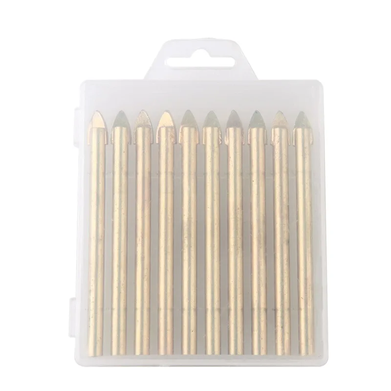 10 pezzi punta da trapano in vetro s 6mm punta da trapano triangolare in metallo multifunzione punte per piastrelle diamantate in metallo duro da parete apri foro in ceramica