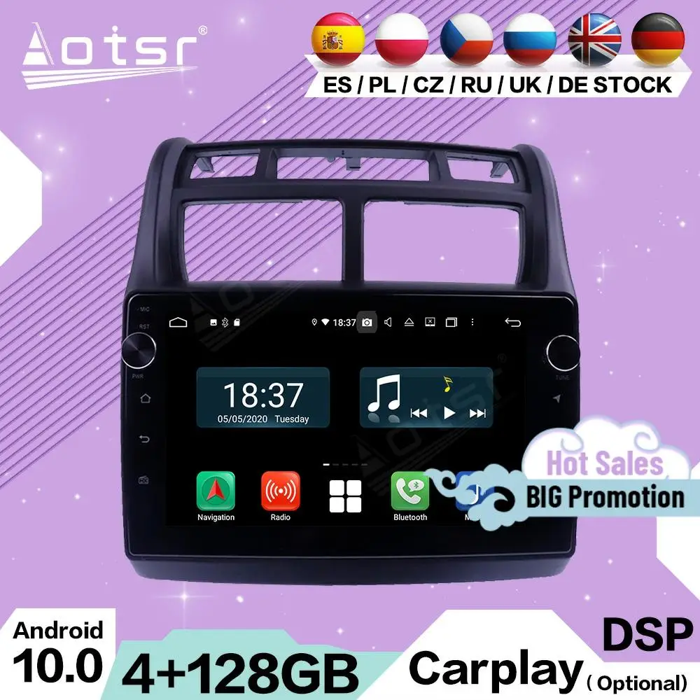 4+128G Carplay Multimedia Stereo Android For Kia Sportage 2007 2008 2009 GPS Navigation Auto Car Radio Video Receiver Head Unit