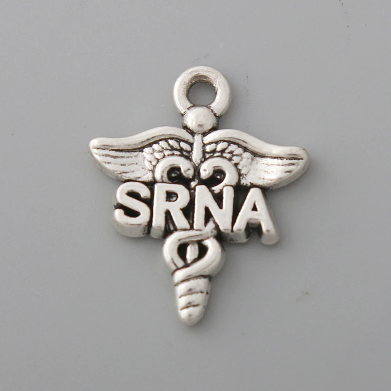 

RAINXTAR Fashion Alloy Medical Symbol SRNA Charms 19*23mm 50pcs AAC1193