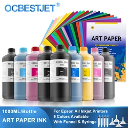 1000ML Art Paper Pigment Ink Artpaper Ink For Epson T50 P50 L1300 1390 L800 L1800 DX5 DX6 DX7 TX800 XP600 All Inkjet Printers