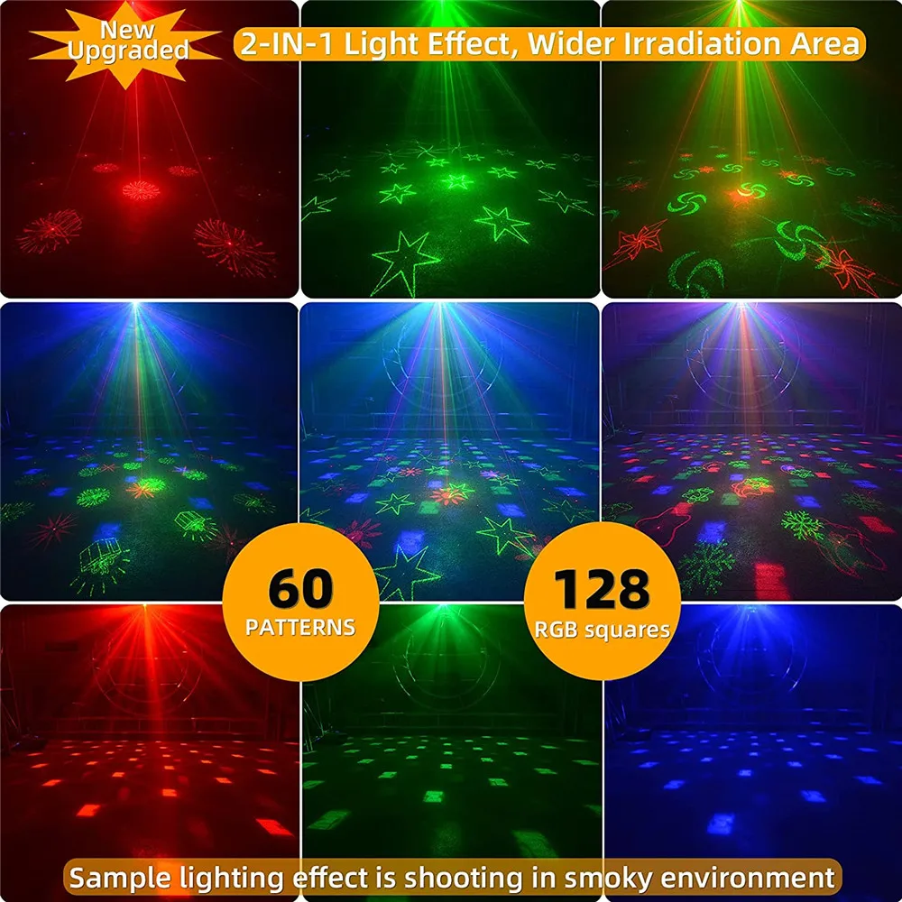 60 padrões de natal efeito palco luz laser disco dj laser lâmpada para casamento natal ano novo aniversário decoração da festa em casa