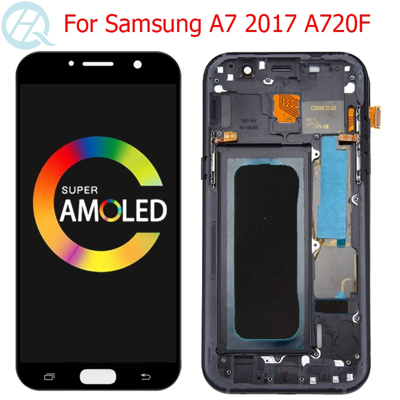 

A720F дисплей для Samsung A7 2017 ЖК-дисплей с рамкой 5,7 дюйма SM-A720F A720FN ЖК-дисплей с сенсорным экраном в сборе