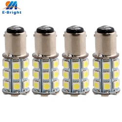 4PCS White 5050 27SMD BA15D 3 Chips 6000K Marine Boat Car Auto LED Inner Lights Bulbs 1156 1157 Warm White Red Car Accessories