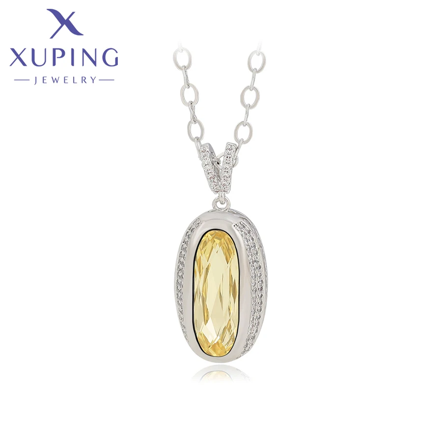 Xuping  Jewelry New Arrival Crystals Pendant Necklace with High Quality Rhodium color for Women 40486