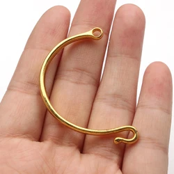 10Pcs Gold Color Bracelet Clasp Half Cuff Connector For Leather Cord Jewelry Bracelet Making Supplies