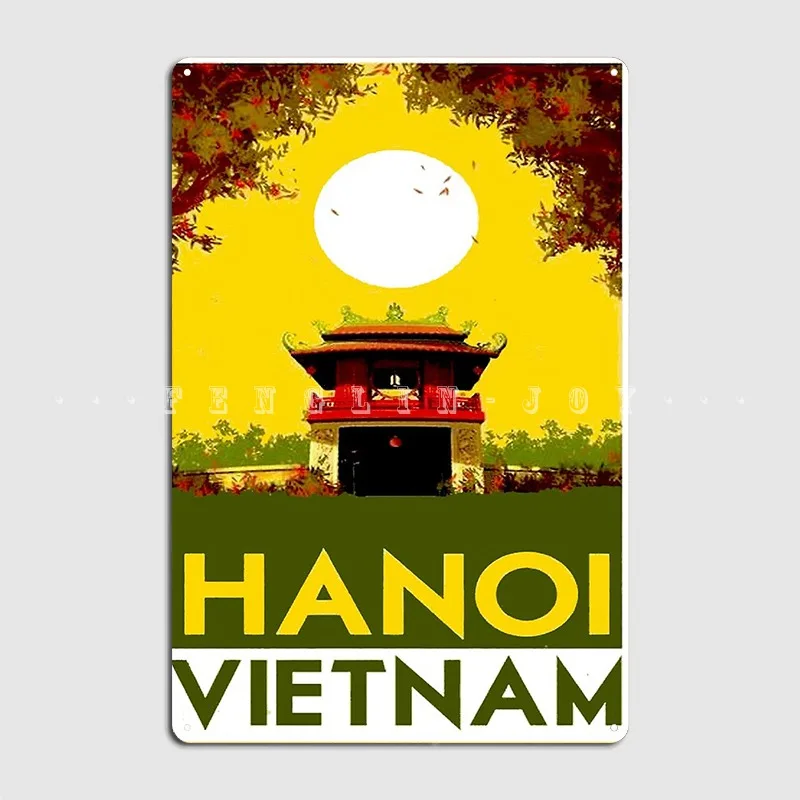 Hanoi Vietnam: Vintage Travel Advertising Print Metal Sign Club Kitchen Create Mural Painting Tin Sign Poster