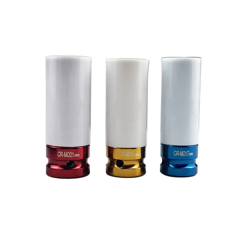 17 /19/ 21mm Colorful Sleeve Tire Protection Sleeve Wall Deep Impact Nut Socket Alloy Wheel