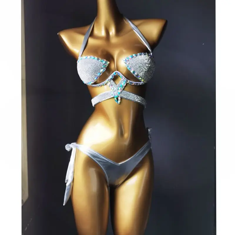 2020 venus vacation rhinestone sexy women bikini set bling stones swimwear diamond bathing suit biquini