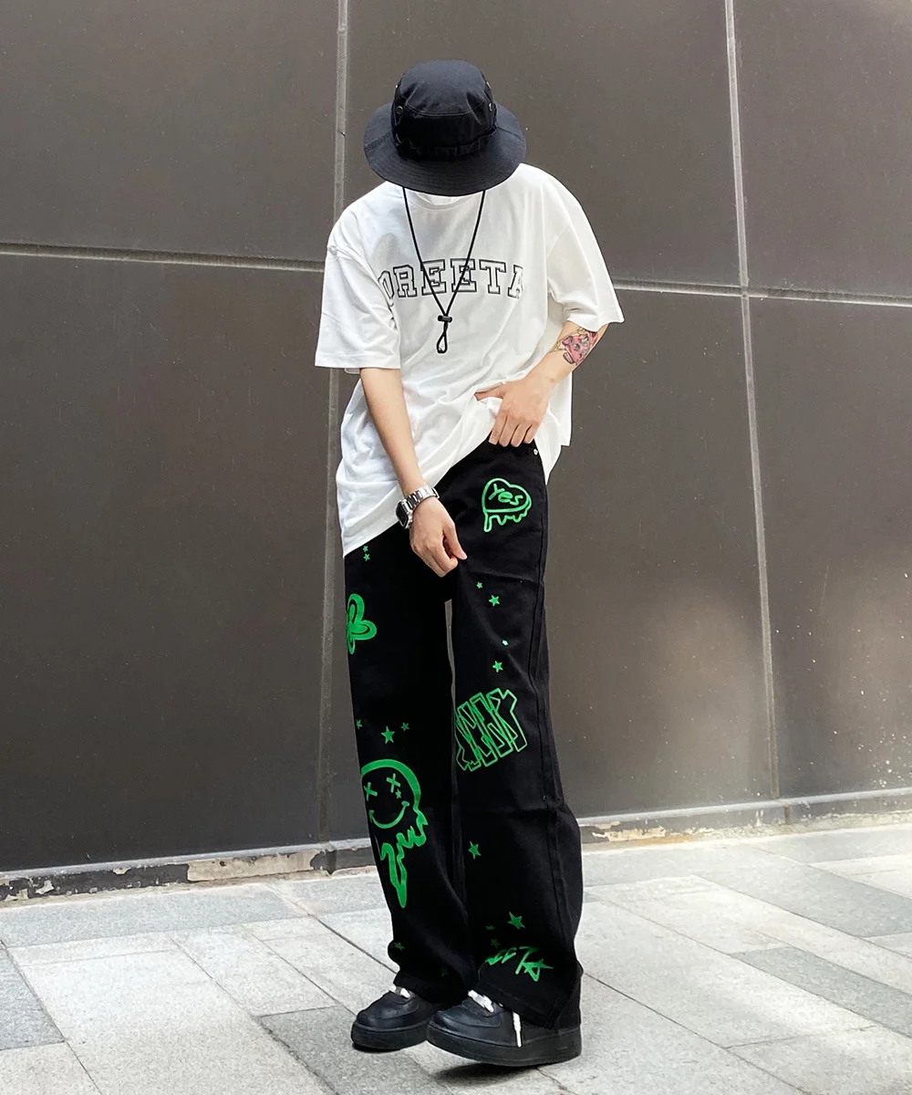 Straight casual pants men\'s loose wide leg fashion spring work pants japanese streetwear ruffian handsome versatile 2021 New