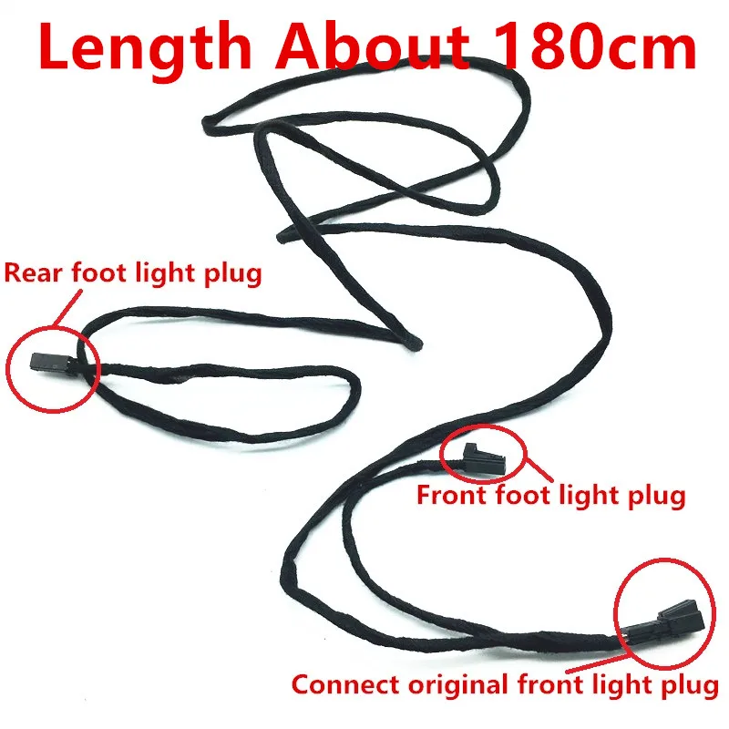 Wnętrza samochodu tylne światła LED na nogi kable w wiązce dla vw PASSAT B6 Jetta golf 5 MK5 6 MK6 A3 A4 A6 seat Leon Toledo 3AD947409