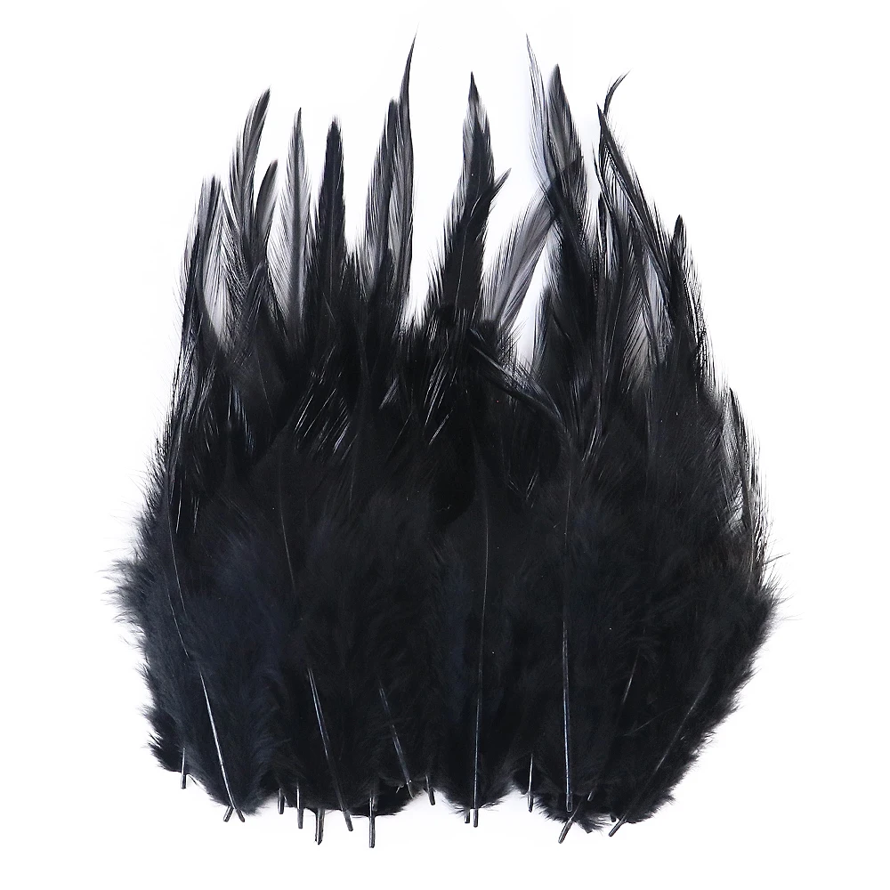 3-5 Inches Black Natural Chicken Feathers For Jewelry Making Crafts Decoration Handicrafts Carnival Accessories Wholesale 200PCS