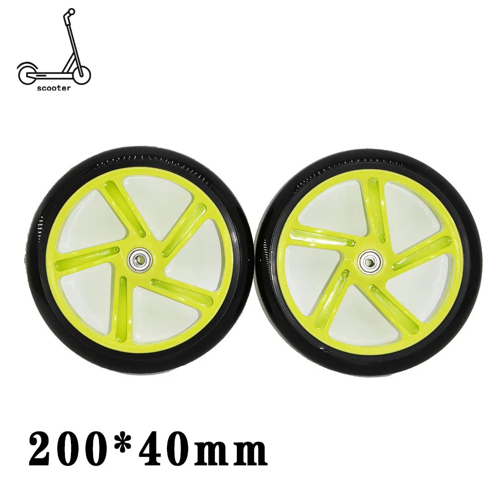 

200mm Diameter 40mm Thickness Barrow Wheel for Scooter Pushcart trolley Roller 608 bearing Handcart dolly Rodas Wheelbarrow 2pcs