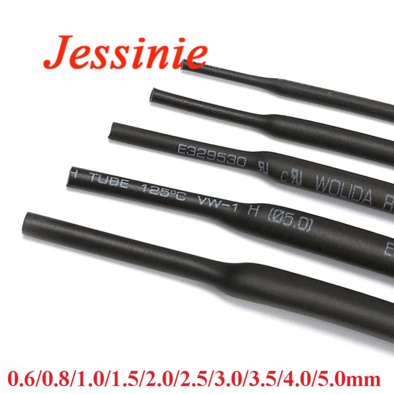 

Heat Shrink Tube 1 Meter Black 0.6mm 0.8mm 1.0mm 1.5mm 2.0mm 2.5mm 3.0mm 3.5mm 4.0mm 5.0mm Heatshrink Tubing Sleeving Wrap Wire