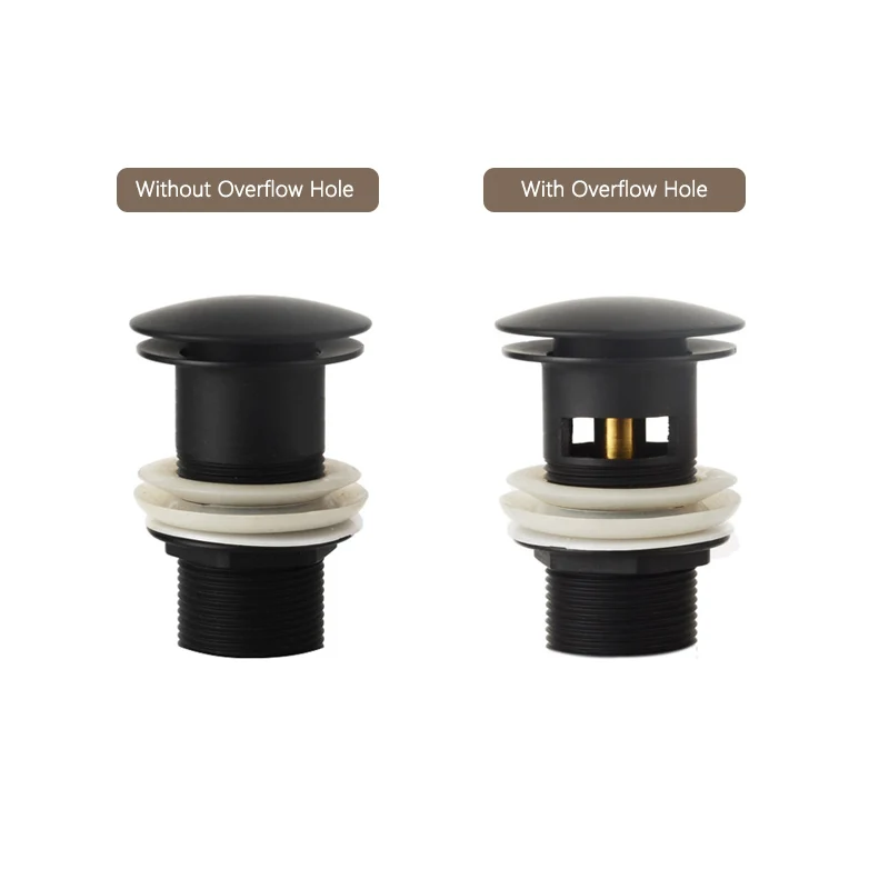 Tapón de residuos de drenaje para lavabo de baño, accesorios de grifo de latón negro mate/cromo/oro rosa/oro cepillado