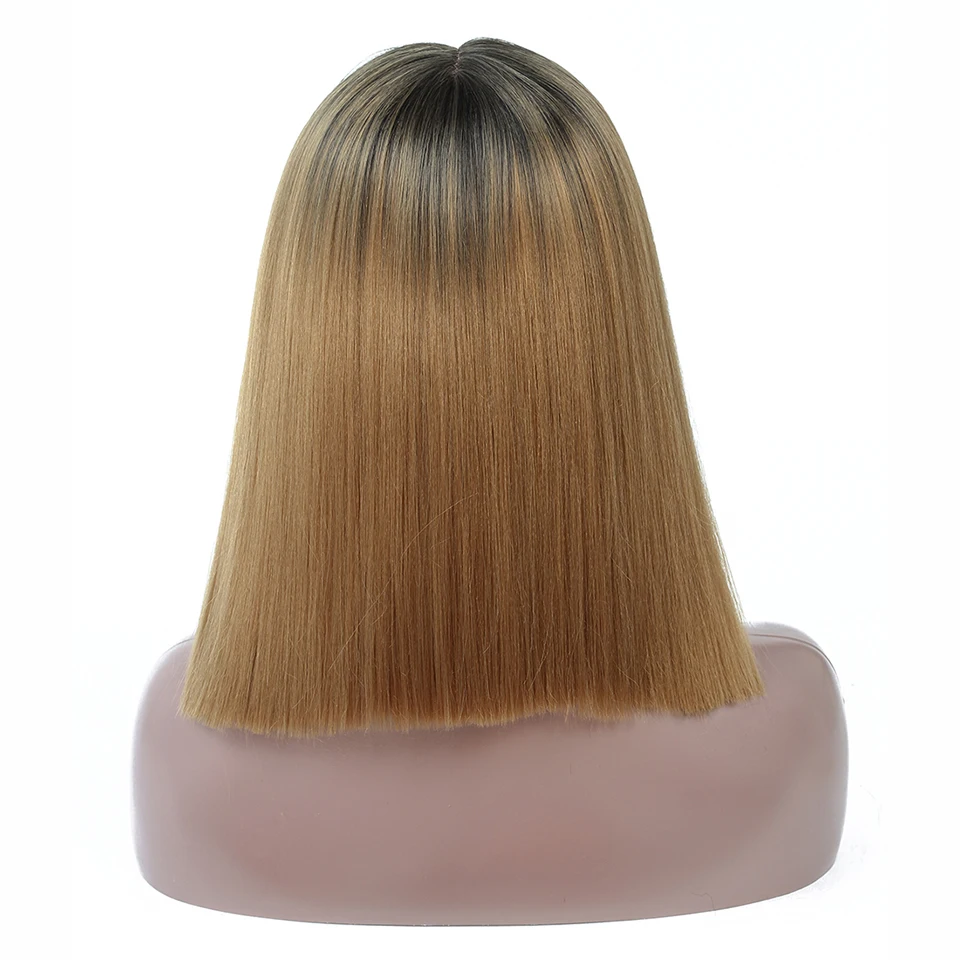 YiHan Synthetic Wig Wavy/Straight Lace Front Wig High Temperature Heat Resistant Fiber Half Machine Weave Replacement Wig