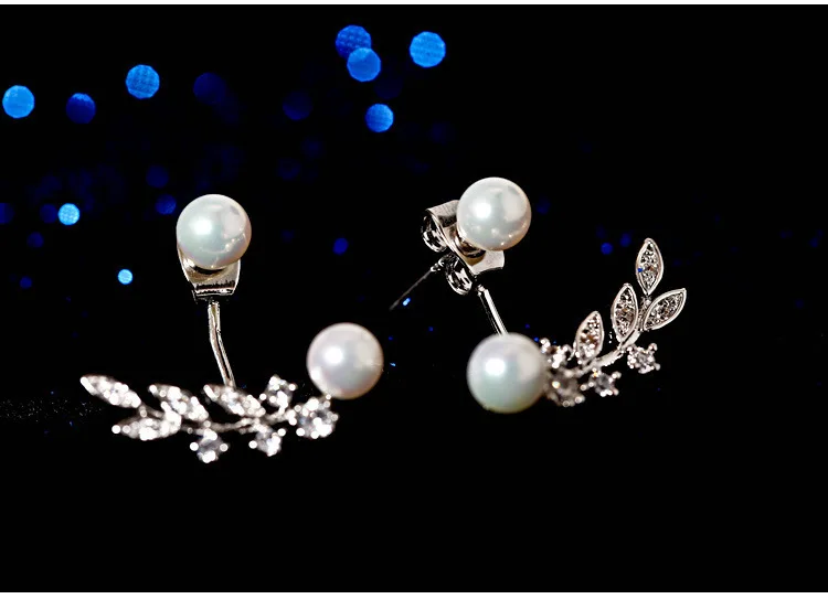 S925 Sterling Silver Earrings for Men Korean Fashion Crystal Earrings Pearl Stud Earrings Jewelry Wholesale