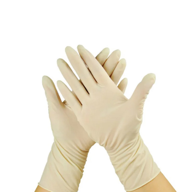 10/20/100Pcs Disposable Sterile Latex Surgical Gloves Waterproof Powder Free For Household Kitchen Laboratory Cleaning Gloves