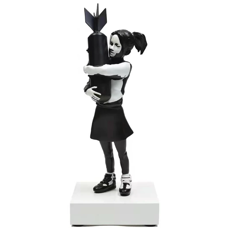 Banksy Bomb Girl Modern Sculpture Bomb Hugger Statue Resin Table Piece Bomb Love England Art House Decor Figure Christmas Gifts