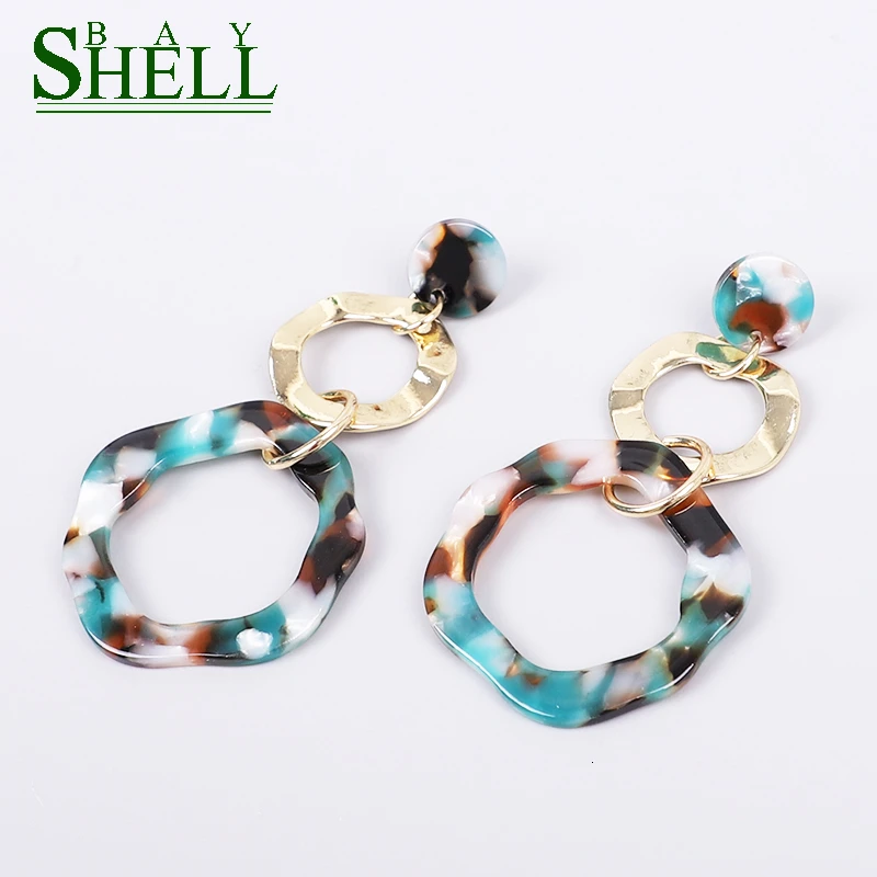 Shell Bay Fashion Earrings Jewelry For Women Punk Drop Earrings Cute Long Leopard Earrings Rainbow Earings Simple Boho Star 2020