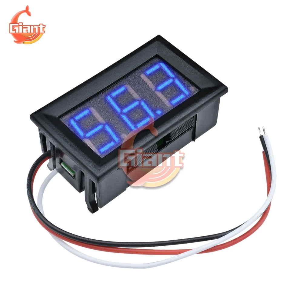 0.56'' Digital Voltmeter DC 0-99.9V DC 4.5-30V Red Green Blue LED Display Voltage Meter Tester 3 Wire Voltage Indicator for Car