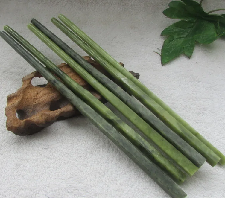 Exquisite Natural Light Brown Jade Chopsticks