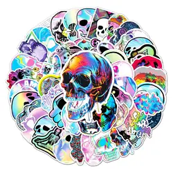 10/30/50pcs Cartoon Holographic Laser Skull Stickers Scooter Luggage Computer Tablet Decoration Graffiti Decals Sticker Kid F5