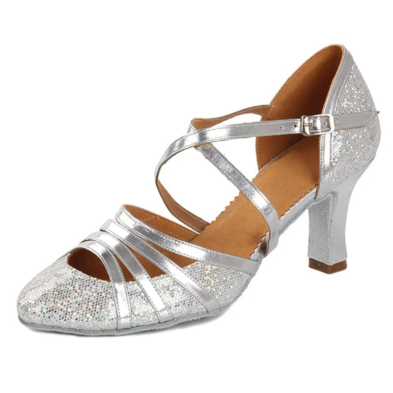 USHINE-Chaussures de danse de salon pour femmes, paillettes modernes, salsa, tango, latine