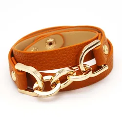 TOTABC Fashion Leather Bracelets For Women Jewelry Wholesale Punk Cool Charm Women Round Wrap Christmas Gifts