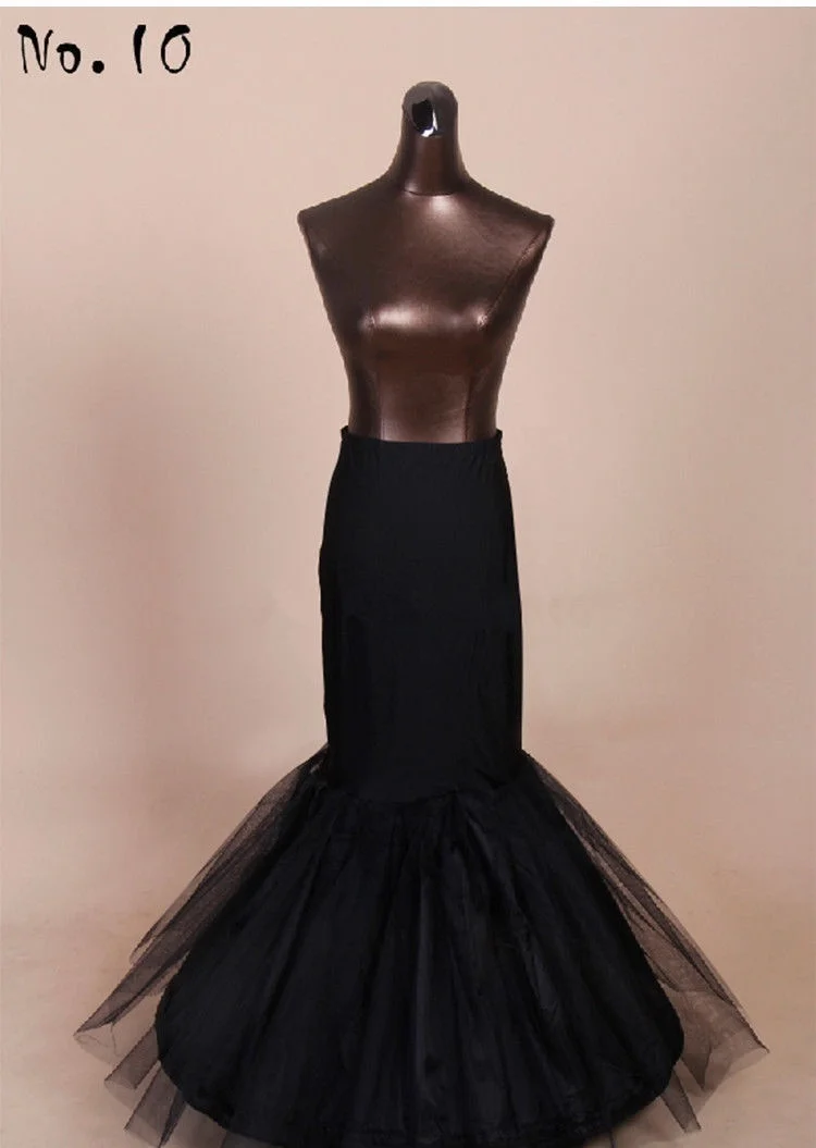 Preto a linha sereia casamento petticoat underskirt deslizamento