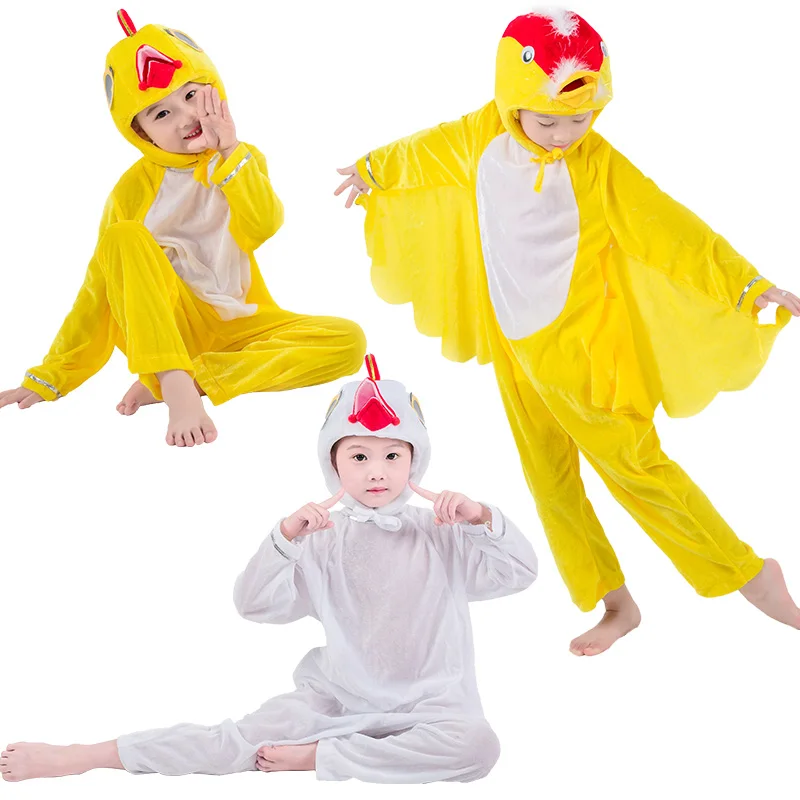 Kids Children Adult Halloween Animal Costumes Bird Chicken Rooster Bat Eagle Pigeon Jumpsuit Stage Show Carnival Party Costume