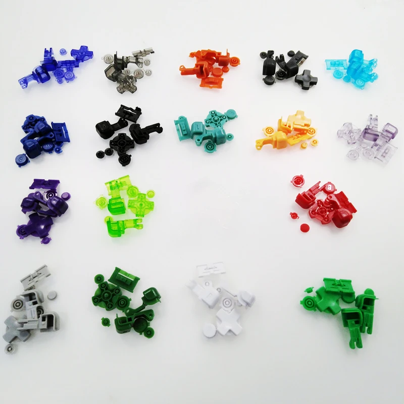 Baru Bening Putih Bening Blue Clear Hitam Tombol Kunci Set untuk Game Boy GBA B Pilih Mulai Power On off L R D Tombol Pad