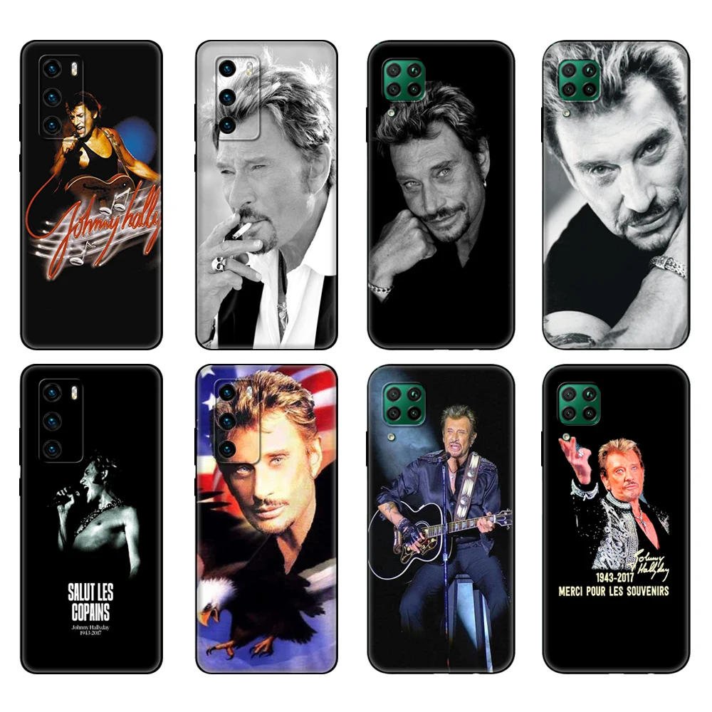 Black tpu Case For Huawei P30 Lite P30 Pro P40 Case For Huawei P40 LITE E P Smart 2020 Case Cover Johnny Hallyday