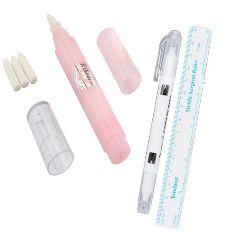 Eyebrow Marker Pen Tattoo Kits Eyebrow Design Remove Skin Marker Pen Magic Eraser Pen Tattoo Positioning Pen Ruler Sets Supplies